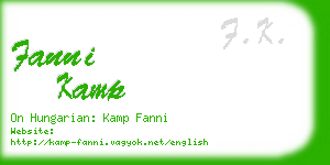 fanni kamp business card